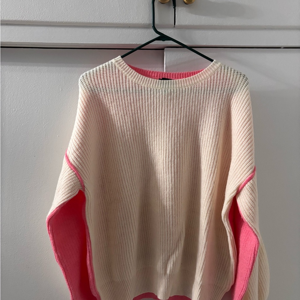 Lumiere Cream Sweater with Pink Highlights